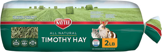 Kaytee Timothy Hay, High Fiber, Grown Specifically for Small Animals, Rabbits, Guinea Pigs, Chinchillas, 2 Pounds