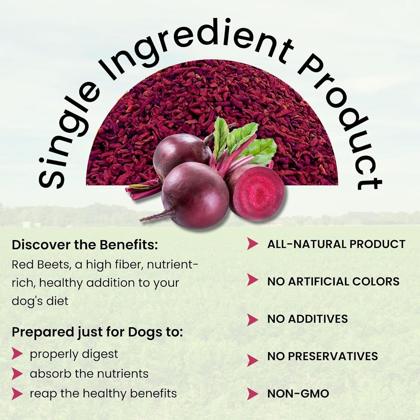 Olewo Original Red Beets for Dogs – Natural Skin & Coat Dog Food Topper, Anti Itch, Dehydrated Vegetables, Whole Food Supplements & Vitamins, Fiber for Dogs, 5.5 lbs