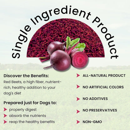 Olewo Original Red Beets for Dogs – Natural Skin & Coat Dog Food Topper, Anti Itch, Dehydrated Vegetables, Whole Food Supplements & Vitamins, Fiber for Dogs, 5.5 lbs