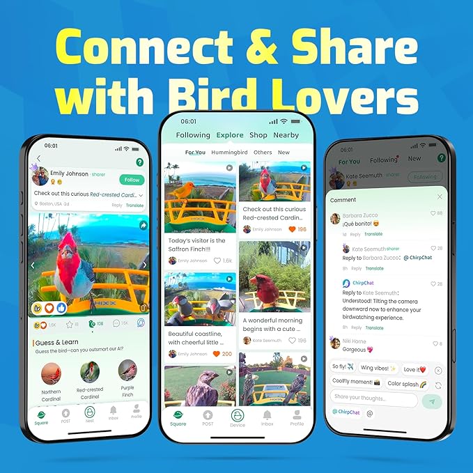 HIXX Smart Bird Feeder with Camera, AI Identify Birds & Auto Capture, 2K HD Live Camera Birdwatching with Color Night Vision for Bird Lovers Gifts (Green)