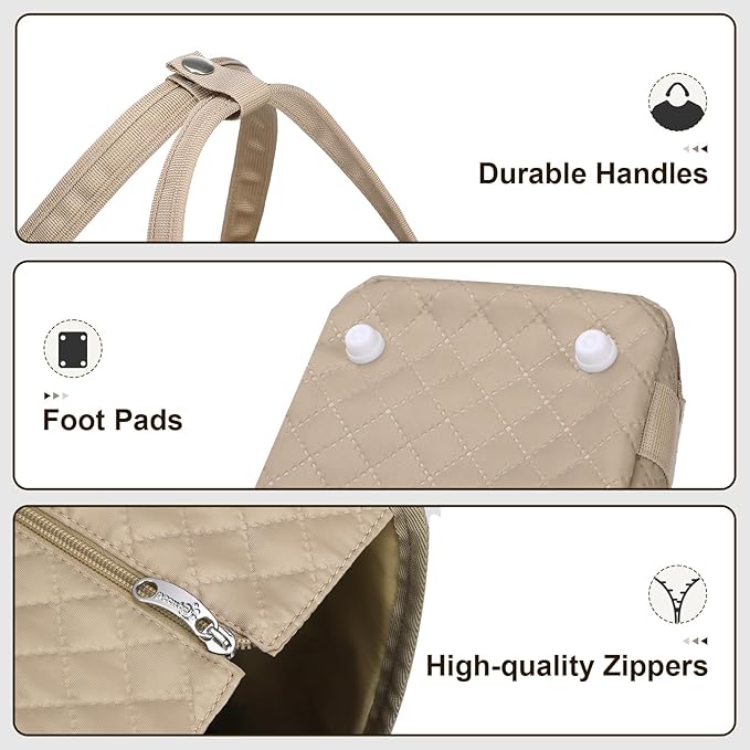 Pecute Dog Purse Carrier, Dog Carrier with Pockets for Small Dogs, Fits Dogs 5.5 lbs to 11 lbs, Cat and Puppies Tote Bag, Outing, Travel, Vet, Khaki