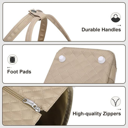 Pecute Dog Purse Carrier, Dog Carrier with Pockets for Small Dogs, Fits Dogs 5.5 lbs to 11 lbs, Cat and Puppies Tote Bag, Outing, Travel, Vet, Khaki