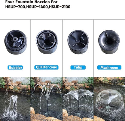 WaterRebirth (HSUP-1400F) Submersible Water Pump With Fountain Jets - Pond Pump - Submersible Pump - Water Fountain Pump - Aquarium Pump