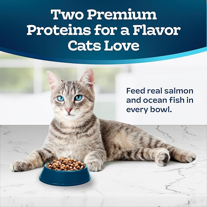 Blue Buffalo Tastefuls Adult Cat Dry Food, Multi-Protein Salmon & Ocean Fish Recipe, 3-lb. Bag