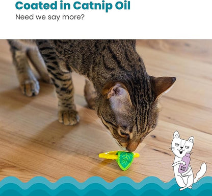 Catstages Dental Lemon Teether, Soft and Textured Cat Chew Toy, Catnip Oil Coating, Yellow