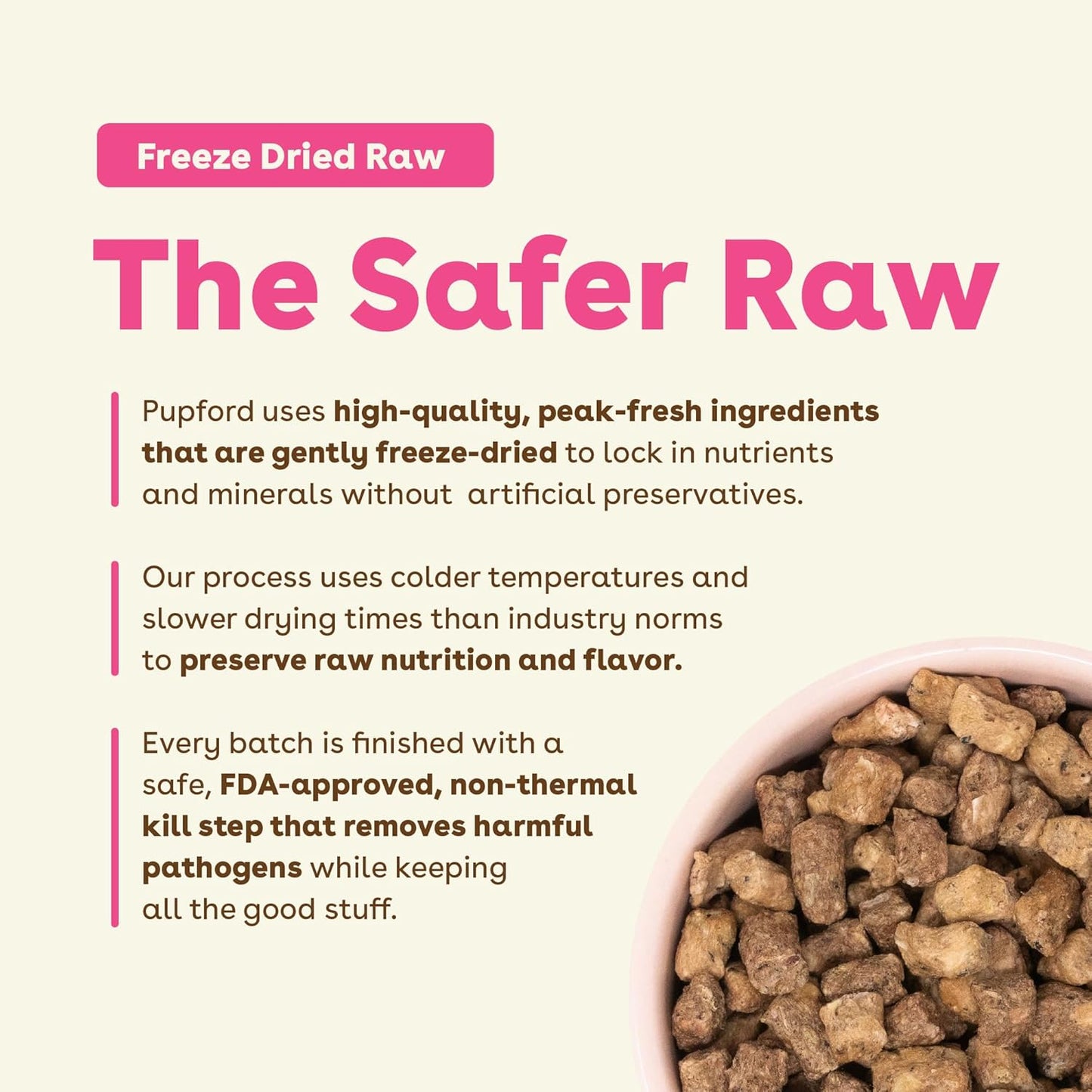 Pupford Good Dog Food, Freeze-Dried Raw, High-Protein, Superfood Ingredients, Vet-Approved, No Fillers or Artificial Additives (Lamb & Salmon Recipe, 25 oz)