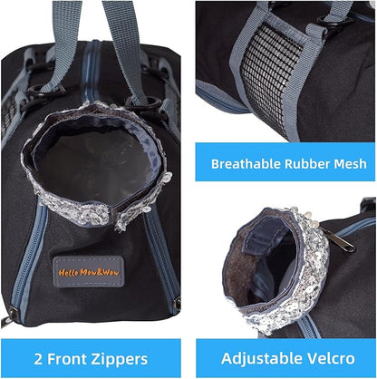 Cinf Cat Nail Clipping Cleaning Grooming Restraint Bag （Free Muzzle） No Scratching Biting for Bathing Nail Trimming Injecting Examining(Black,S)