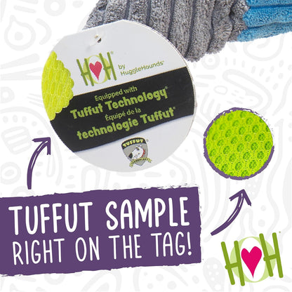 HuggleHounds Knottie Plush Dog Toy - Dog Stuffed Animal Toy for Small, Medium & Large Sized Dogs, Durable Plush to Keep Them Busy - Tartan Tidings Fox, Large