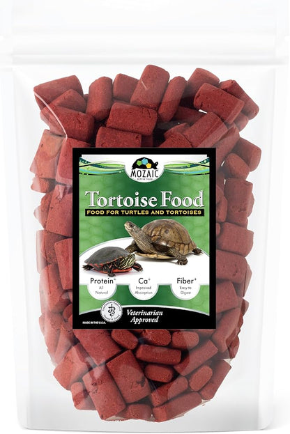 Mozaic Tortoise Food & Turtle Pellets Supplement - Complete Formulated Diet for Sulcata & Desert & Other Pet Tortoises, Essential Amino Acids & Nutrients, Economical Dry Pellet, 15 Ounce Bag