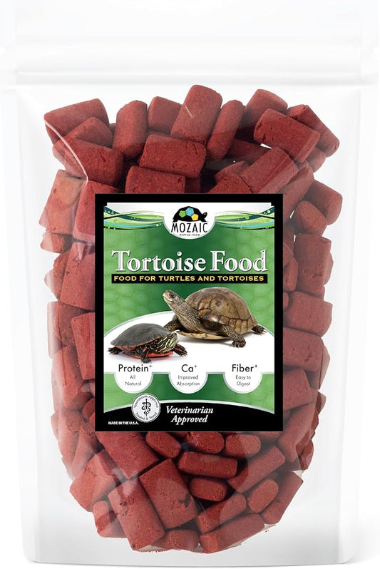 Mozaic Tortoise Food & Turtle Pellets Supplement - Complete Formulated Diet for Sulcata & Desert & Other Pet Tortoises, Essential Amino Acids & Nutrients, Economical Dry Pellet, 15 Ounce Bag