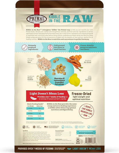 Primal Kibble in The Raw, Freeze Dried Cat Food, Chicken & Fish, Scoop & Serve, Made with Raw Protein, Whole Ingredient Nutrition, Crafted in The USA, Dry Cat Food, 64 Ounce (4 lb) Bag