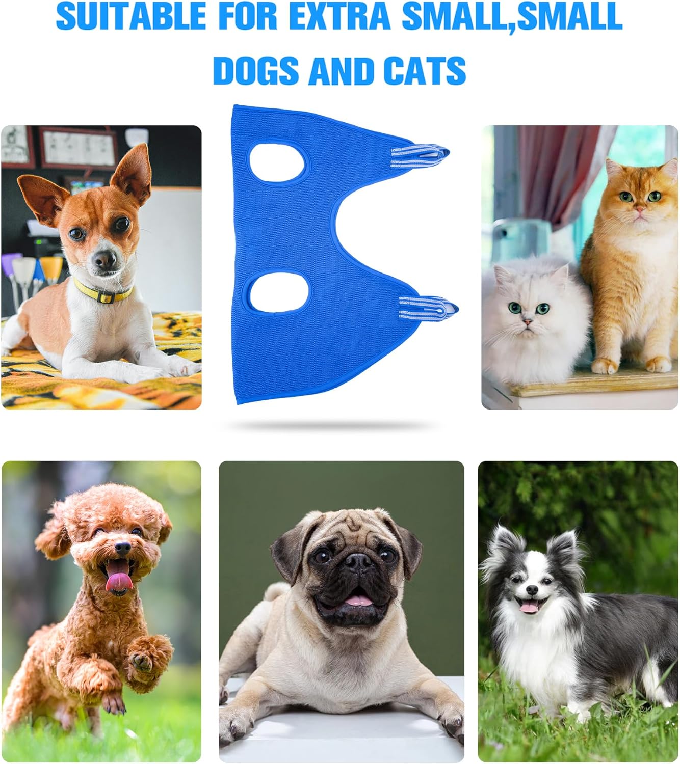 10 in 1 Dog Grooming Hammock Harness with Nail Clippers, Nail Trimming Hammock for Pet, Grooming Sling Hanger Holder Restaint for Nail Trimming/Clipping (XXS/Under 10lb Blue)