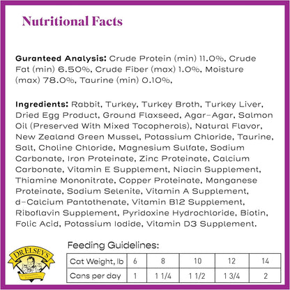 Dr. Elsey's cleanprotein Original Rabbit & Turkey Recipe Wet Cat Food, 2.75oz Cans, (Pack of 24)