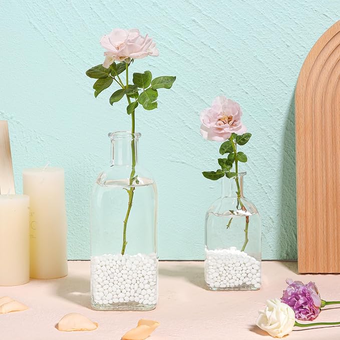 T4U Tumbled Chips Stones Crushed White Gravels 1 LB, Irregular Shaped Natural Rock Pebbles, DIY Polished Rocks for Potted Plant,Bonsai,Vase Fillers Aquarium Decoration, Aquarium Gravel Rocks