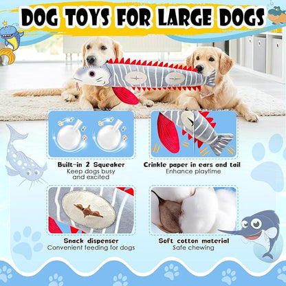 Interactive Dog Toys for Small,Medium and Large Breeds-Squeaky Tug Toy with Soft Fabric-Best Dog Boredom Toys to Keep Them Busy
