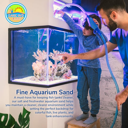 CLASSIC SAND & PLAY Natural Aquarium Sand for Freshwater and Saltwater Tanks, 40 lb. Bag, Improves Filter Life and Filtration Process, Pre-Washed Fine Sand, Rainbow