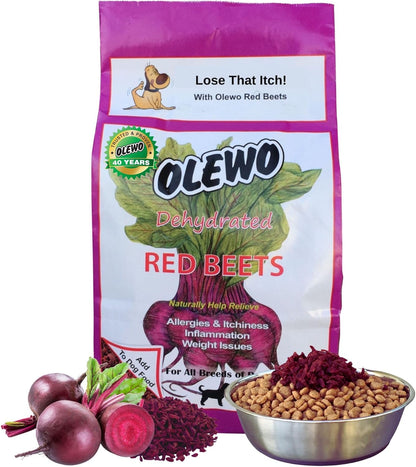 Olewo Original Red Beets for Dogs – Natural Skin & Coat Dog Food Topper, Anti Itch, Dehydrated Vegetables, Whole Food Supplements & Vitamins, Fiber for Dogs, 5.5 lbs