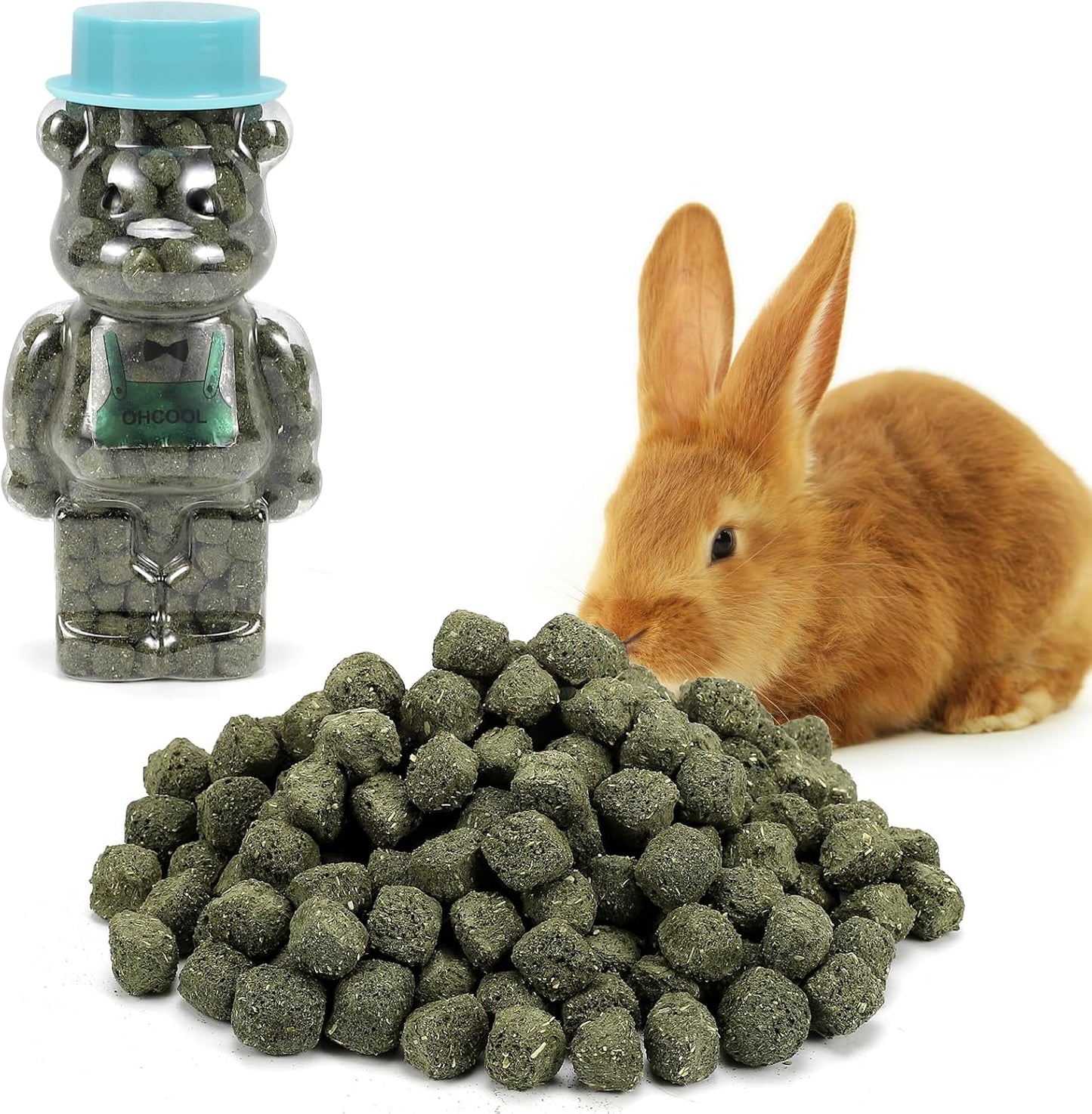 Timothy Hay Cubes 11 oz -100% Natural Timothy Hay Low Calcium, High Fiber for Rabbits Sulcata Tortoise Guinea Pig, Durable Chew Cubes (No Dust), 11 oz