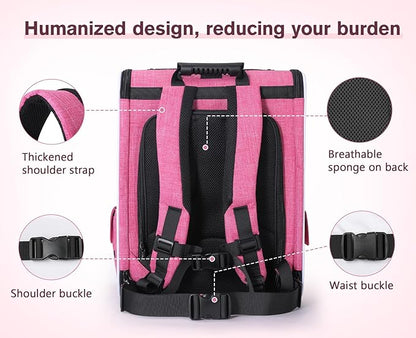 Pecute Cat Backpack Carrier, Expandable Cat Carrier Backpack with Breathable Mesh, Pet Carrier Backpack for Cats Small Dogs Puppies, Dog Backpack Carrier Great for Travel Hiking Camping Outdoor
