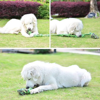 SHARLOVY Dog Toys for Large Dogs and Aggressive Chewers, Indestructible XL Durable Dog Toy,5-Knot Rope Tug,Heavy Duty Chew Sturdy Cotton Knot Rope Toy for Large Breed Dogs