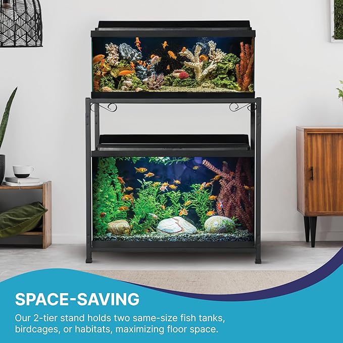 TITANEZE 15 to 20 Gallon Double Aquarium Stand (2 Stands in 1), Fish Tank Stand, Bird Cage Stand, 26.5" W x 31" H x 13" D