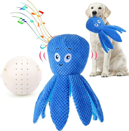 BABORUI Interactive Dog Toys Octopus, Jumping Squeaky Dog Toys with Recording and Music Modes, Rechargeable Moving Dog Chew Toys for Small/Medium/Large Dogs to Keep Them Busy