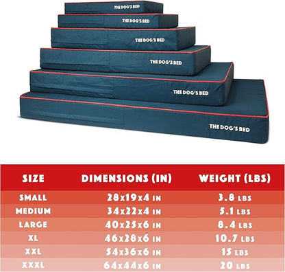 The Dog’s Bed Orthopedic Memory Foam Dog Bed, Small Blue/Red, Pain Relief for Arthritis, Hip & Elbow Dysplasia, Post Surgery, Lameness, Supportive, Calming, Waterproof Washable Cover