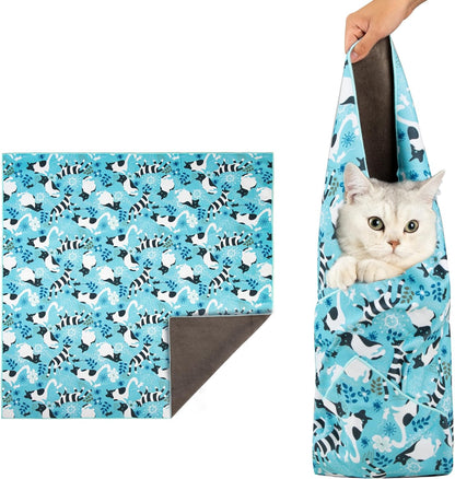 21.7" Cat Grooming Wrap, Cat Wrap for Cutting Nails, Anti-Scratch, Anti-Escape Calming Packaging, Cat Swaddle Wrap for Kittens, Large