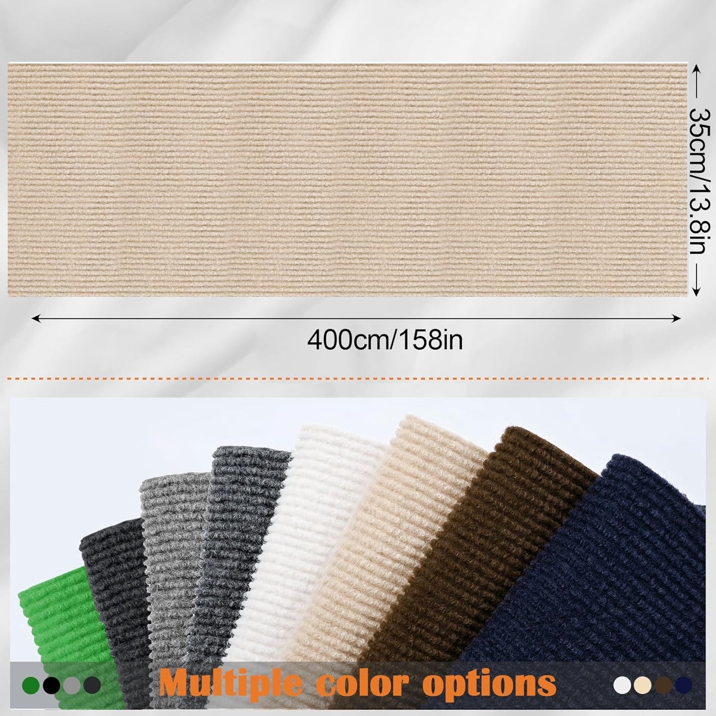 Cat Scratch Furniture Protector - 158" x 13.8" Trimmable Self-Adhesive Cats Claws Scratch Pads, DIY Cat Climbing Couch Protector for Scratch Post Cat Tree Replacement Indoor (Khaki)