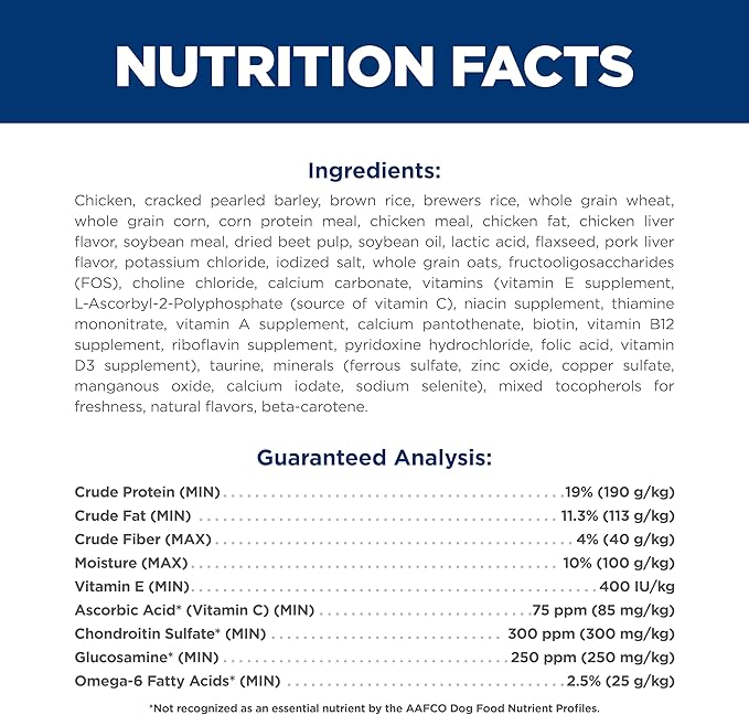Hill's Science Diet Large Breed Adult Dry Dog Food 1-5, Quality Protein for Joint Support & Lean Muscles, Chicken & Barley, 45 lb. Bag