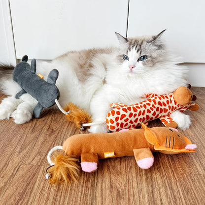 TTcat Catnip Silvervine Matatabi Pillow for Cats & Kittens,Crinkle Sound Toy,Cat Kicker Toy,Large Size Cat Soothing Plush Pillow (Lion).