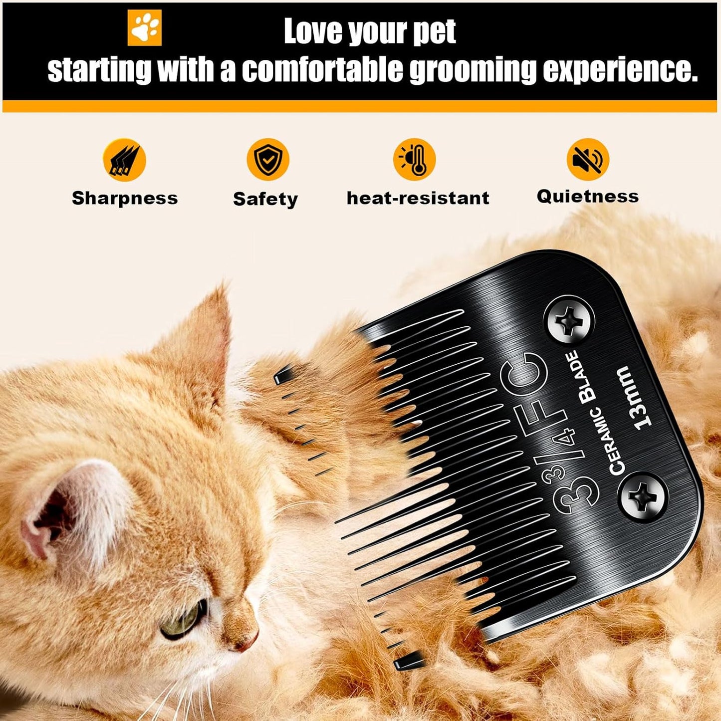 Dog Grooming Clipper Blades Replacement Compatible with Andis Dog Clippers,Most OsterA5, Wahl KM Series Pet Clippers (Black(3FC))
