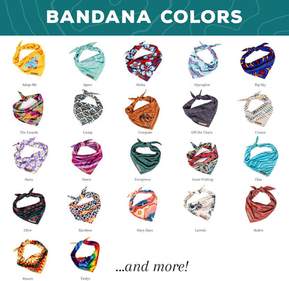 Wilderdog Dog Bandana with Lightweight Quick Drying Poly-Blend Mesh Material in Rainbow