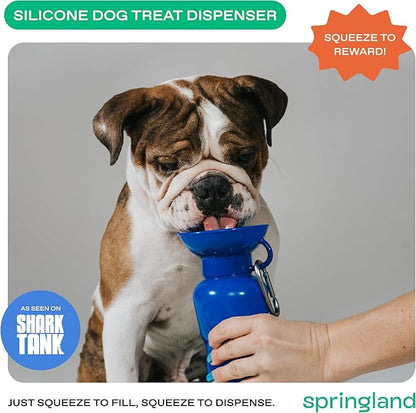 Springer by Springland Dog Water Bottle | Portable Travel Water Bottle Dispenser for Dogs | Dog Gift Seen on Oprah's Favorite Things, Shark Tank | Leak-Proof Bottles | BPA-Free 22oz Indigo