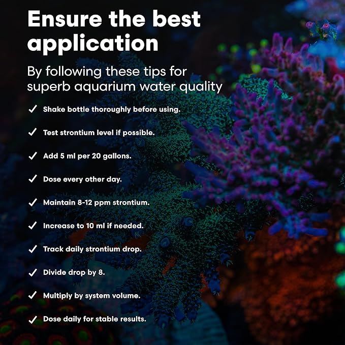 Brightwell Aquatics Strontion High-Strength Ionic Strontium Supplement for Reef Aquariums Supports Coral Skeletal Growth Aragonite Formation SPS LPS, 250 ml