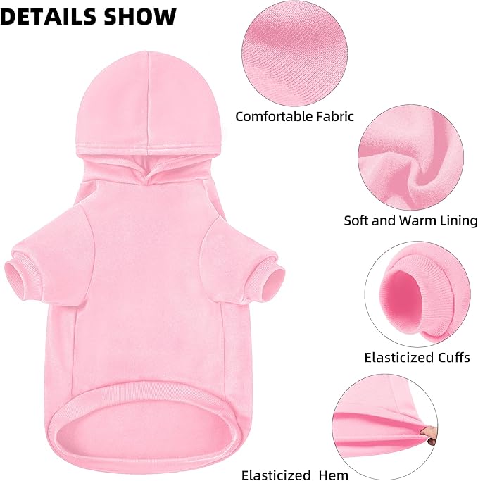 GreenJoy Dog Sweater Dog Hoodie Cold Weather Dog Coat Hooded Sweatshirt for Puppies,Cats, Small Medium Large Dogs (Pink(I Love My Mom), Small)