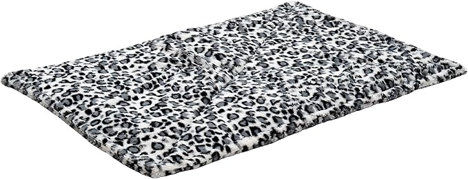 Furhaven ThermaNAP Self-Warming Cat Bed for Indoor Cats & Small Dogs, Washable & Reflects Body Heat - Quilted Faux Fur Reflective Bed Mat - Snow Leopard, Small