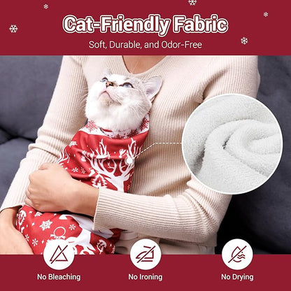 27.5" Large Cat Wrap for Nail Trimming，Self-adherent Cat Grooming Wrap for Adult Cat & Small Dog, Anti-Scratch Cat Swaddle Burrito Wrap for Medicine,Nail Clipping,Ear Cleaning,Teeth Brushing