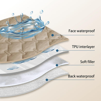 gogobunny 3X Stronger Waterproof Pet Blanket, Scratch Proof Furniture Protector for Dogs Cats, Reversible Cover 30x90 Inch, Dark Beige