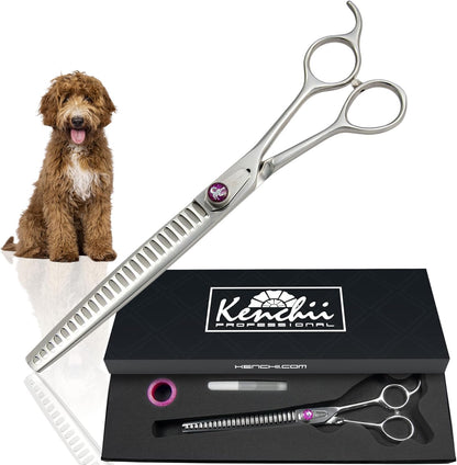 Kenchii Scorpion 24 Tooth Blending Scissors for Dogs and Pets - Premium Steel Scissors for Dog Grooming - Dog Shears Pet Grooming Accessories - Pet Hair Trimming Scissor