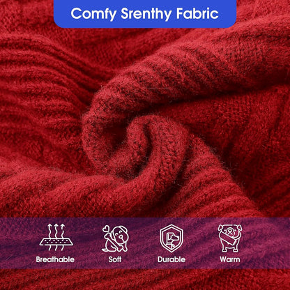 ASENKU Extra-Large Dog Sweater, Dog Sweaters for Extra Large Dogs, Pet Sweatshirt Apparel Turtleneck Pullover Winter for Doberman, Great Dane (Red, 4XL)