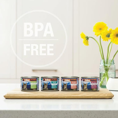 Feline Natural New Zealand Canned Catfood Wet Food, High-Meat, Low-Carb, & Grain Free Cat Food Wet, Chicken & Venison Feast, 3 oz, Pack of 24