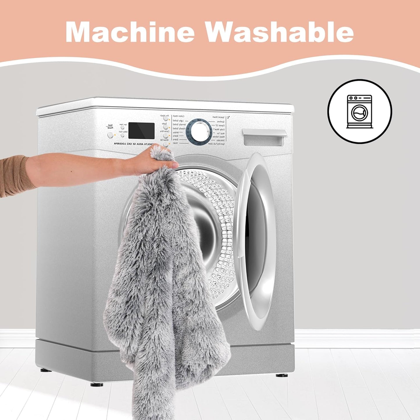 Bedfolks Waterproof Crate Bed, Plush Dog & Cat Bed with Removable Washable Cover, Faux Fur Kennel Pad, 21"x13", Dark Grey