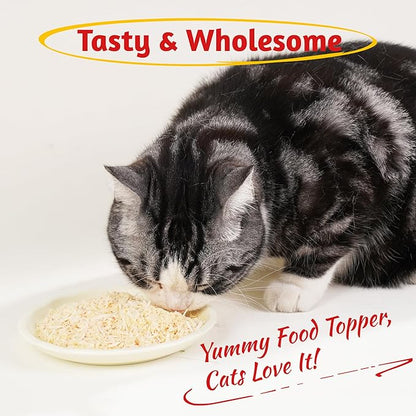 Just Try 8 OZ Fish Roe Freeze Dried Cat & Dog Food Toppers Mixers Grain Free Cat Treats for Indoor Cats Low Calorie Real Chicken Egg Yolk Omega 3 Supports Skin & Coat Health