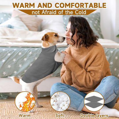 Fleece Dog Coat Reflective Cold Weather Dog Jacket Apparel for Extra Large to Small Pets(Grey,3XL)