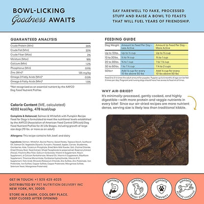 The Pets Table Grain Free Air Dried Dog Food 2 Pack - Beef & Berries + Salmon & Whitefish, 48 Ounce (Pack of 2)