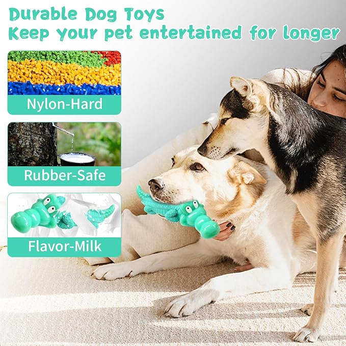 Large Dog Chew Toys for Aggressive Chewers： Almost Indestructible Dog Toy to Keep Them Busy & Reduce Boredom-Gift Toys for Small Medium, Large Breed