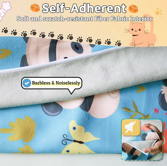 27.6" Cat Wrap for Grooming-Premium Cat Grooming Wrap Cat Restraint for Nail Clipping, Self-Adherent Soft Cat Blanket to Wrap Cat Anti-Scratch Anti-Escape Grooming Bag (Blue, XL(Within 17lbs))