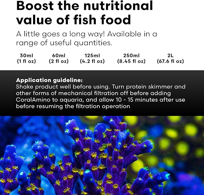 Brightwell Aquatics CoralAmino - Complex of Amino Acids for Corals - Coral food for Aquarium Coral Growth - Saltwater Aquarium Treatments, 2.02 fl oz