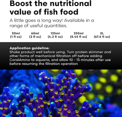 Brightwell Aquatics CoralAmino - Complex of Amino Acids for Corals - Coral food for Aquarium Coral Growth - Saltwater Aquarium Treatments, 2.02 fl oz